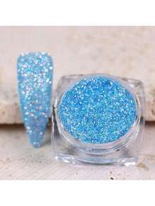 1盒闪亮美甲糖粉，浅粉色3D亚克力花朵设计糖果色美甲粉 - 藍色 - 查看 2