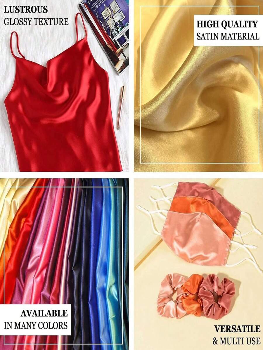 1pc Satin Soft Silky Fabric, Suitable For Formal Event, Wedding, Sewing