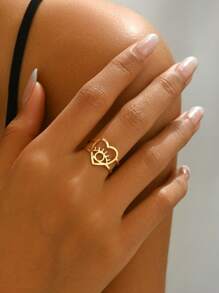 1pc Geometric Eye Hollow Out Personalized Ring Suitable For Daily Wear For Women