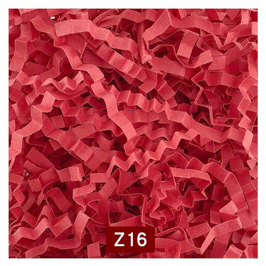 1 Pack 30g Gift Filling Paper, Crinkled Tissue, Colored Wave Paper, Cushioning Shredded Paper, Raffia, Colorful Decorative Paper For Gift Box, Simple Solid Color Confetti - Red - View 1