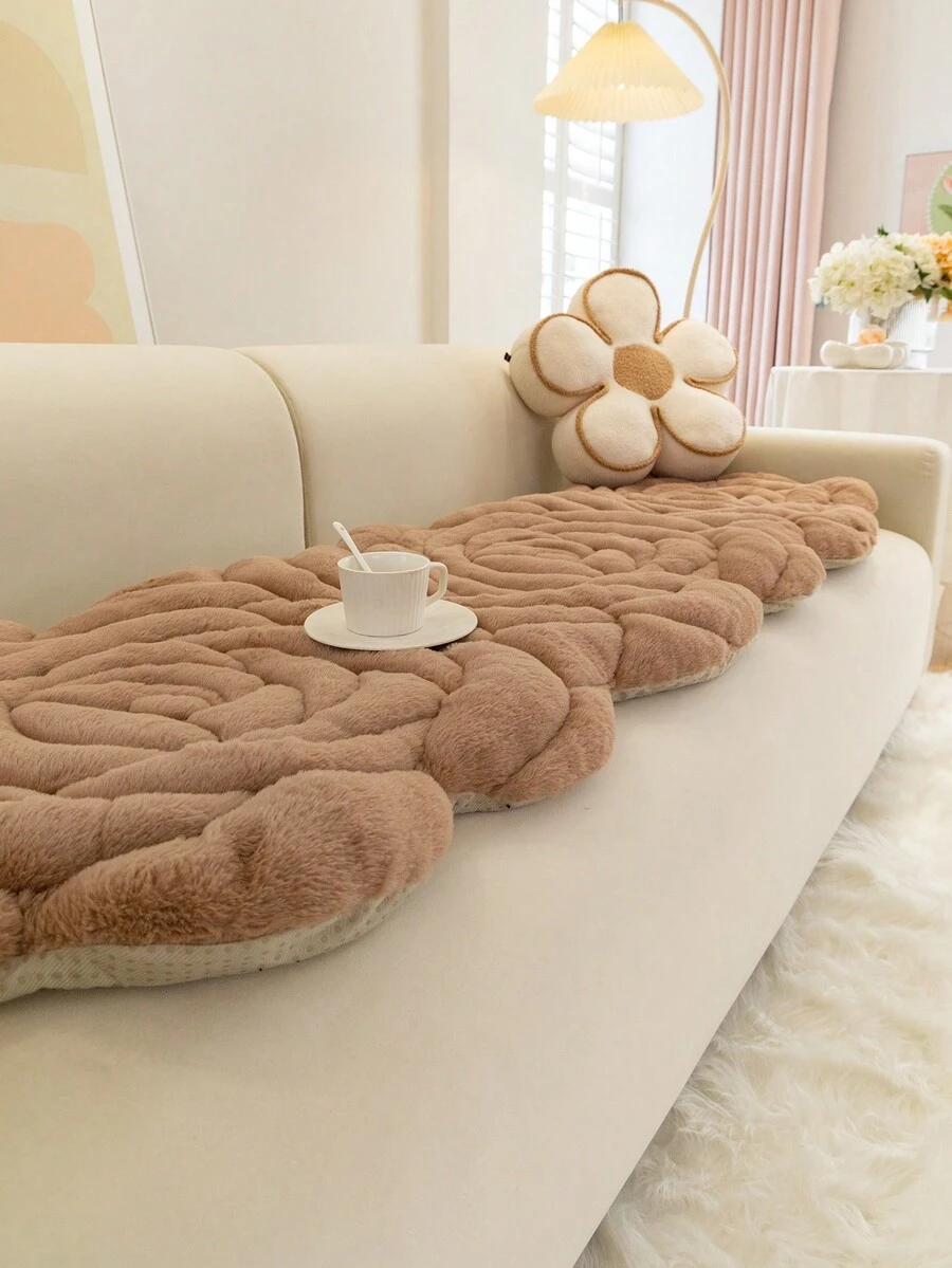 1件加厚沙发垫，适用于12-34座沙发，防宠物毛发，手工定制沙发垫，四季皆宜 - 咖啡棕 - 查看 1