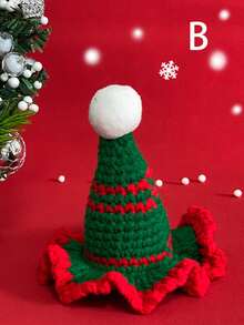1 chiếc mũ len Giáng sinh cho thú cưng mới - Mũ cây thông Noel, Mũ len đan dễ thương, Mũ mèo, Mũ trang trí cho chó, Mũ mùa đông phụ kiện dễ thương, Mũ Giáng sinh, Ông già Noel - Nhiều màu - Xem 8