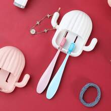 1 Giá để bàn chải đánh răng hình cây xương rồng đa năng trong phòng tắm, giá để đồ có móc treo không gây hư hại, keo dán không gây hư hại, móc treo không cần khoan - Nhiều màu - Xem 3