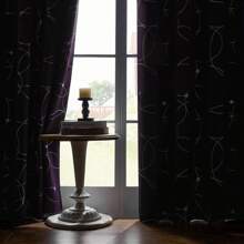 4 PCS Blackout Curtains With Perforated Top Window Treatment, Perfect For Ultra Wide Windows, Triple Weave Design, With Circular And Circular Dots, Used For Bedrooms - Màu tím - Xem 7