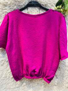 Women's Blouse In Dune Fabric C - 玫紅色 - 查看 2