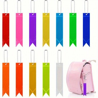 12pcs Tassel Backpack Reflective Pendant Double-Sided Reflective Glow Key Chain Ideas Christmas Gifts Gift Thanksgiving