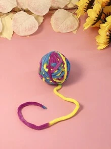 Juguete para mascotas para gatos, colorida bola de hilo tejida a mano con cascabel, solo para uso de mascotas