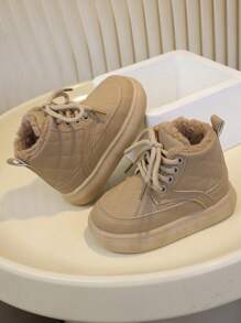 Giày bốt kiểu Anh cho trẻ sơ sinh và trẻ mới biết đi, giày da cho bé gái, giày mùa đông cho trẻ em mùa thu/đông, giày tập đi cho trẻ nhỏ - Màu Khaki - Xem 1