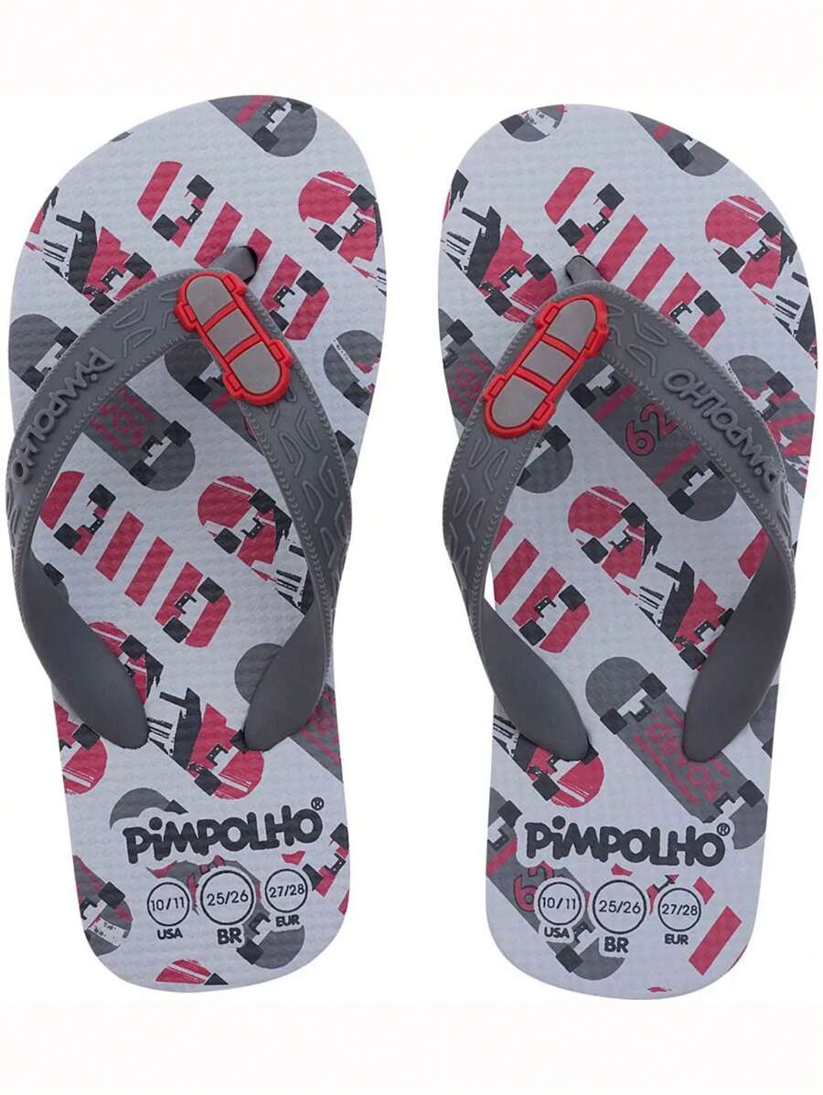Children's Flip Flop Sandal Boy Skate Gray Pimpolho Light And Comfortable - 灰色 - 查看 1
