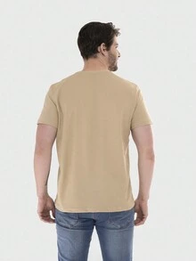 Kit Of 3 Men's T-Shirts 100% Cotton 3 Assorted Colors Casual Blouse Summer Winter - 彩色 - 查看 4