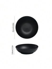 1/2/4 Pieces Plastic Big Bowls Set Large Salad Bowls Unbreakable Serving Bowls Microwave Dishwasher Friendly For Restaurant Cereal Salad,School Supplies - Black - View 2