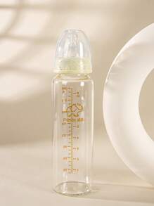 1pc International Standard Baby Glass Bottle With Silicone Nipple, 120ml/240ml, Suitable For 0-6 Months Old Babies - Multicolor - View 20