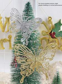 3 đồ trang trí cây thông Noel hình con bướm vàng rỗng, đồ trang trí hình con bướm rỗng lấp lánh cho cây thông Noel và đồ thủ công ngày lễ - Nhiều màu - Xem 6