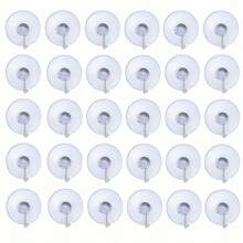 30pcs Small Transparent Suction Cup Hooks, Multifunctional Traceless Hanging Storage Suction Cup Hooks With Stainless Steel Hook For Window, Glass Door, Bathroom Shower Wall, Kitchen Walls, Christmas, Halloween And New Year Decoration Hooks - Clear - View 1