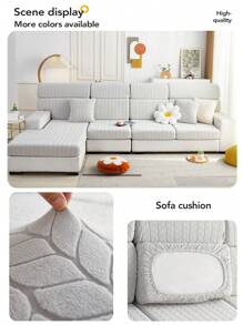 1 Stück Anti-Kratzen Fleece Sofa Überwurf, Ganzjährig Universeller Neuer Sofa Überzug, Universelle Hutförmige Schutzhülle, Geeignet zum Schutz von L-förmigen Sofas und 1, 2, 3, 4 Sitzer Sofas im Wohnzimmer - Hellgrau - Übersicht 5