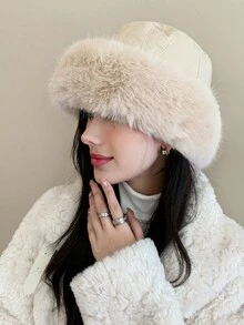 1 chiếc mũ xô màu trơn cho nữ, vải nỉ dày chống gió ấm áp cho mùa đông, dễ thương thời trang giản dị thanh lịch xu hướng đường phố cổ điển phù hợp với mọi hoạt động, thích hợp cho hoạt động ngoài trời, đi bộ, trượt tuyết, cưỡi ngựa, du lịch, tiệc tùng, sử dụng hàng ngày - MM1069 - Xem 4