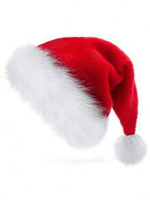 2 件装圣诞帽，圣诞老人节日帽，红色圣诞帽，高档厚面料圣诞帽，情侣圣诞帽，成人圣诞服装配饰，适合新年圣诞冬季聚会、房间装饰、家居装饰，适合圣诞派对和新年派对庆祝活动的最佳礼物 - 彩色 - 查看 2