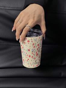 1 chiếc cốc 350ML/11,8OZ hoặc 280ML/9,47OZ Red Floral Series, cốc cà phê cách nhiệt bằng thép không gỉ hai lớp, bình chân không để du lịch và dã ngoại, cốc đáy phẳng, cốc xe hơi, đồ uống cho mọi mùa, quà tặng ngày lễ bình đựng nước trở lại trường - Nhiều màu - Xem 4