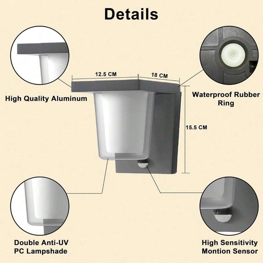Outdoor Light Outside LED Wall Light With Motion Sensor Outdoor Wall