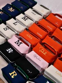 Personalized Creative Gift Gold Letter Toilet Bag Custom Large Capacity Handheld Cosmetic Bag Portable Travel Bag, For Makeup And Bathroom Essentials Makeup Brushes Storage, Luxury Multi-Pocket Cosmetic Bag, Personalized Name Bridesmaid Gifts,Christmas And Halloween Gifts For Family Dad , Mom ,Wedding Gift,Birthday Gift,Wedding Favors Perfect Gift Idea Gift Festival Necessary Items For Business Trips Letter Portable,Multifunction,Versatile,Large Capacity,Functional,Practical,All-Purpose Contracted,Vacay Vibes/Vacation,Minimalist,Leisure,Preppy,Business Casual,Commuting Personalized,Custom,Customized Personalized Gifts For Women,Crossbody Bag/Cross Body,Travel Bag,Shoulder Tote Bag Ideal Gifts For Her Girlfriend,Family,Friends,Women, Rookies & White-Collar Workers,Customized Toiletry Bags,Street Casual Chic - Multicolor - View 3