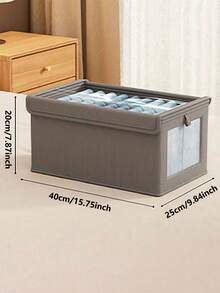 1 件无纺布衣柜收纳袋，大容量防尘防潮衣服收纳袋，便携式可折叠家用储物容器，适用于床上用品、衣物，适用于卧室 - 灰色 - 查看 8