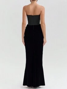 无肩带紧身长裙，伴娘裙