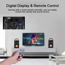 Bluetooth Sound Bar Speaker TV Home Theater Soundbar Wireless Subwoofer Party For Smart Phones For Apple IPhone, IPad, Laptops, Gifts For Family, Friends, Kids, Hallowoon, Fall - Black - View 11