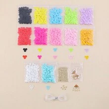 10 件彩色软粘土珠子 DIY 工艺套件，适用于手链和项链制作 - 彩色 - 查看 9