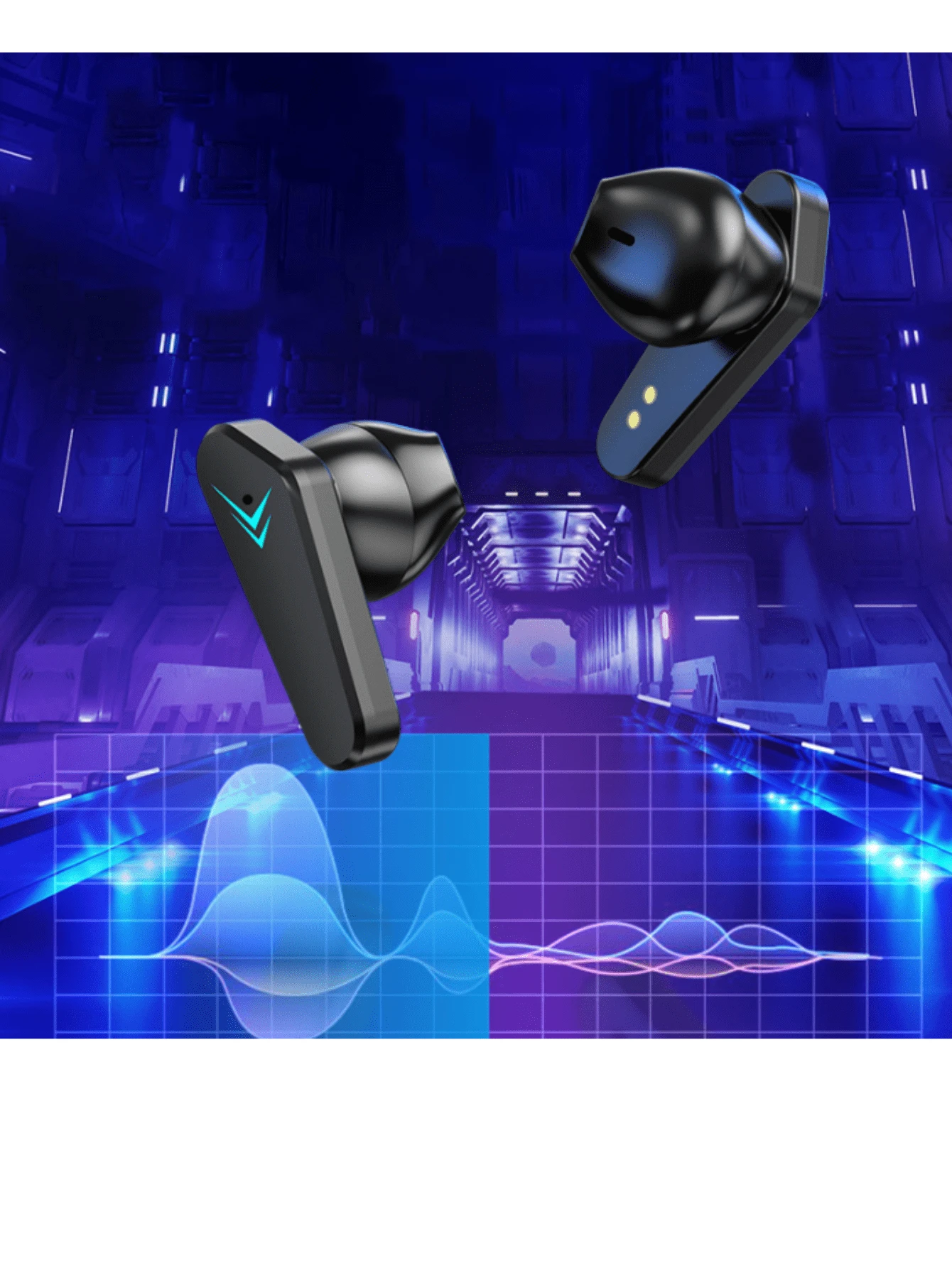 Wireless Gaming Earbud, With Charging Case And BuiltIn Mic, Bluetooth