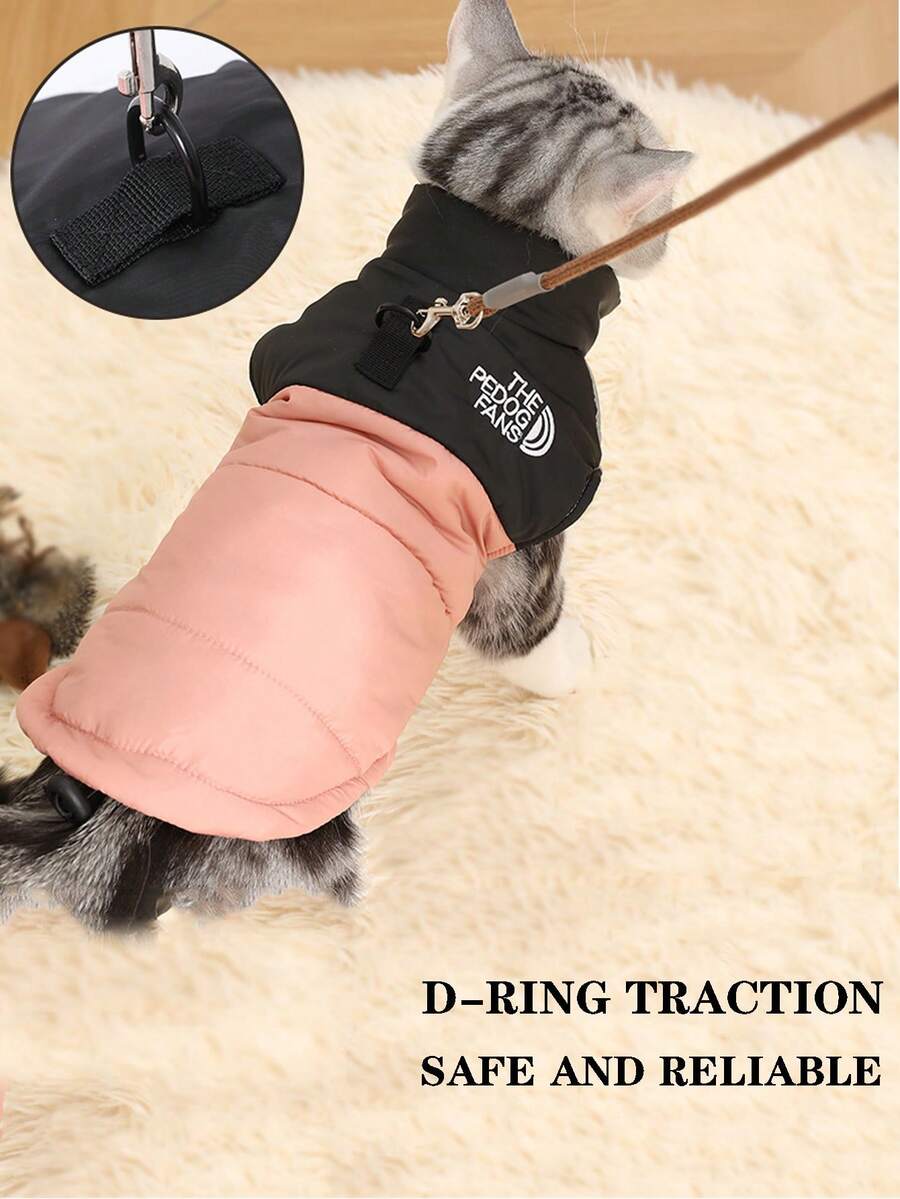 1pc Pet Dog Clothes, Warm Thick Wear Suitable For Cats And Dogs, Can Be Leashed For Large Dogs