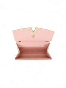 纯色简约品质金属装饰 A 字形手提包单肩包、斜挎包、情人节礼物 - 白色 - 查看 5