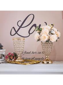 2 件水晶花瓶，10.6 英寸锻铁水晶花瓶，派对晚宴中心装饰，周年纪念生日家居装饰，万圣节装饰，婚礼装饰，中心装饰，桌面装饰，派对 - 兩種顏色 - 查看 5