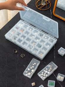 1 Pc, Nhiều Hộp Đựng Trang Sức Trong Suốt Dạng Lưới Nhỏ, Hộp Đựng Trang Sức, 12/24 Hộp Đựng Đồ Đa Năng Để Bàn Dạng Lưới Nhỏ, Thích Hợp Đựng Hoa Tai, Vòng Tay, Dây Chuyền, Đồ Dùng Văn Phòng, Sổ Tay, Hộp Đựng Đồ Trang Trí Bằng Hạt, Thích Hợp Cho Phòng Ngủ, Phòng Tắm, Phòng Khách, Lớp Học Và Các Cảnh Khác, Quà Tặng Ngày Lễ Cho Bé Gái Và Phụ Nữ, Hộp Đựng Đồ Trang Trí Bằng Kim Sa Lấp Lánh, Hộp Đựng Đồ Nhỏ Bằng USB - Nhiều màu - Xem 2