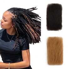 Afro Kinkys Bulk Synthetic Hair For Dreadlock Extensions Loc Repair Braiding Twist Tight Afro Kinky Synthetic Hair For Locs 1/4 Packs 50/200 Gram Natural Black