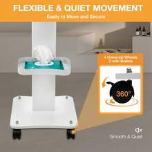 Rolling Beauty Salon Trolley Storage Cart ,SPA Machine Organizer Stand Device Home Bathroom Decor Bathroom Organizer Summer Back To School - White - View 4