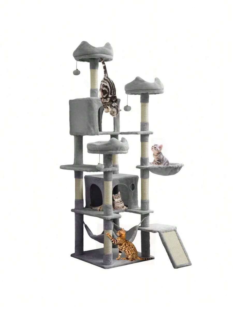 75 Inches Indoor Cat Tree Tall Cat Tower For Large Cats 20 Lbs Cat