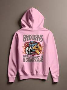 Sweatshirt Mushroom Skull Hippie Fashion Bad Days Cang 0229 NERD VEST - Màu Hồng baby - Xem 2