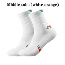 1 双专业羽毛球运动袜，加厚毛巾底，吸湿排汗、防臭，适合羽毛球训练、骑行、篮球、跑步防滑运动袜 - 彩色 - 查看 4