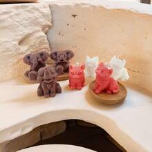 1 Nến thơm hình động vật đáng yêu & thú vị, Nến hình voi/mèo, Thích hợp để trang trí nhà cửa, Quà tặng ngày lễ - Nhiều màu - Xem 1