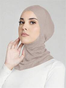 1 Stück Damenkopfschutz Kopftuchtücher Kopfbedeckung Turban Hut Kopftuch einfarbig modisch mit Kinnelastik Kopfband Winter Herbst für Abaya Alltag Unterkappe