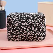 1 件热销花卉八角形化妆包，时尚小碎花印花，宽敞的八角形化妆包，旅行必备 - 彩色 - 查看 6