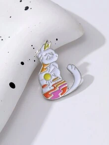 Trâm cài áo hình mèo may mắn động vật kỳ ảo dễ thương huy hiệu động vật hoạt hình trang trí áo khoác ba lô - trâm mèo - Xem 4