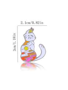 Trâm cài áo hình mèo may mắn động vật kỳ ảo dễ thương huy hiệu động vật hoạt hình trang trí áo khoác ba lô - trâm mèo - Xem 5