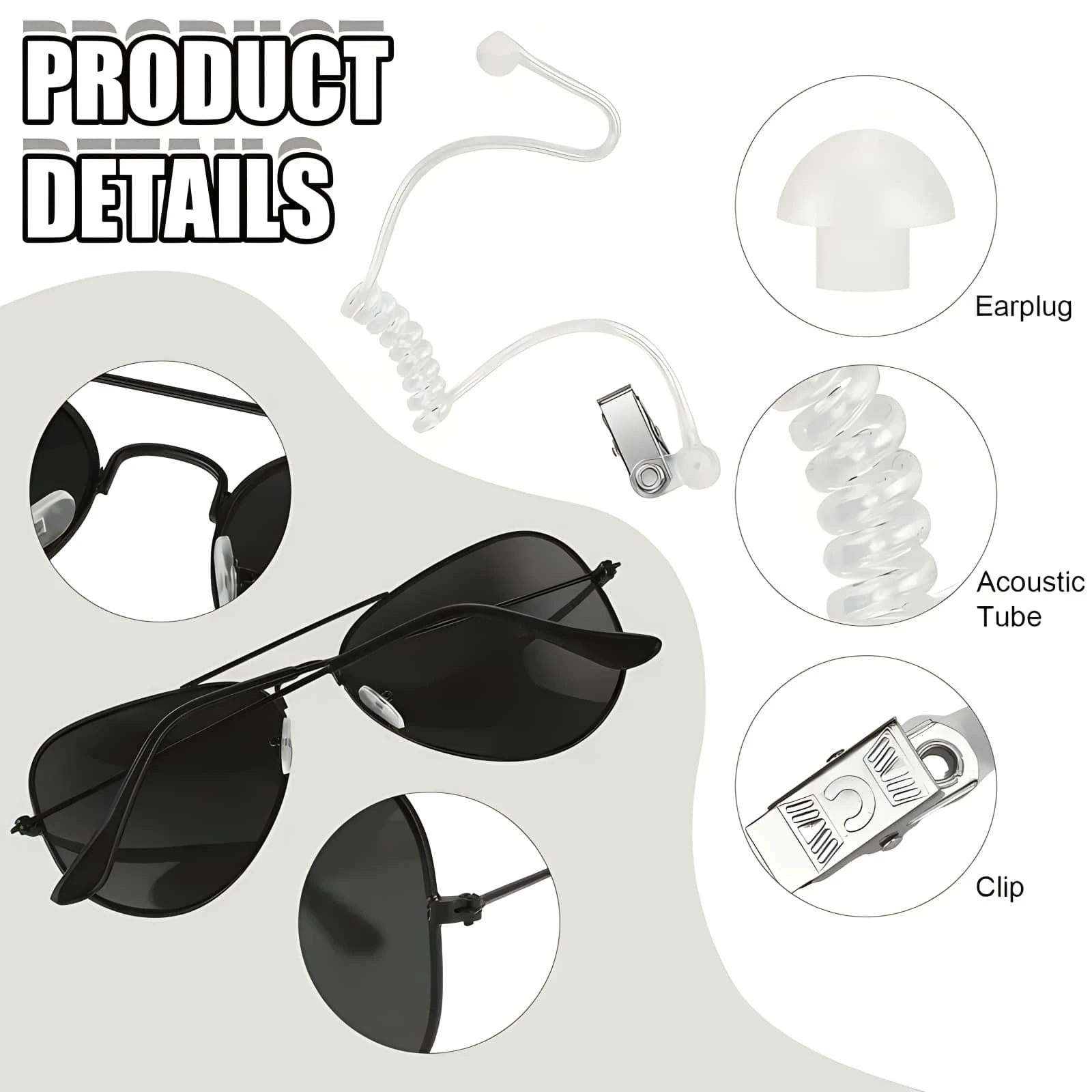 Secret Agent Costume Accessory Kit Adjustable Zipper Tie, Black