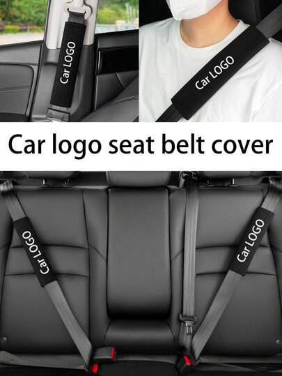 2个装汽车安全带肩垫，柔软舒适的安全带保护套，适用于奔驰、奥迪、标致、特斯拉、沃尔沃等车型。