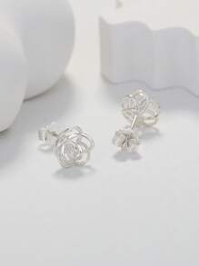 1 Bông Tai Ngôi Sao Đính Đá Cubic Zirconia Trang Sức Đồng - Bạc - Xem 7