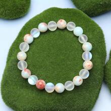1pc Handmade Natural Stone Beaded Bracelet, Suitable For Everyday Wear