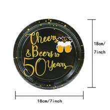 10 chiếc, Đĩa giấy tiệc sinh nhật vui vẻ màu đen và vàng 18, 40, 50, 60, 70, Quay lại năm 1984 Đồ dùng trang trí tiệc sinh nhật cho nam nữ Chúc mừng sinh nhật 18, 40, 50, 60, 70 tuổi Đĩa giấy 7'', Quà tặng đồ ăn tối kỷ niệm ngày cưới cho tiệc độc thân, - Nhiều màu - Xem 2