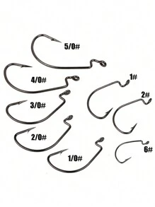 SOUGAYILANG Sougayilang 10Pcs Fishing Hooks 8 Sizes Available Portable Stainless Steel Sharp Fishing Hook With Circle & Barbed For Freshwater Seawater Fishing Crank Hooks