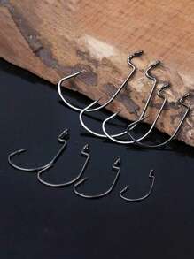 SOUGAYILANG Sougayilang 10Pcs Fishing Hooks 8 Sizes Available Portable Stainless Steel Sharp Fishing Hook With Circle & Barbed For Freshwater Seawater Fishing Crank Hooks